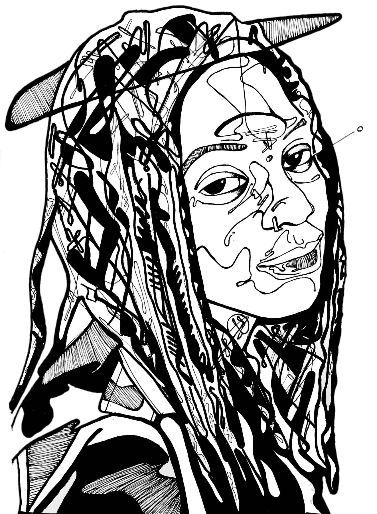 Ink sigil portrait of Chelsea Reject