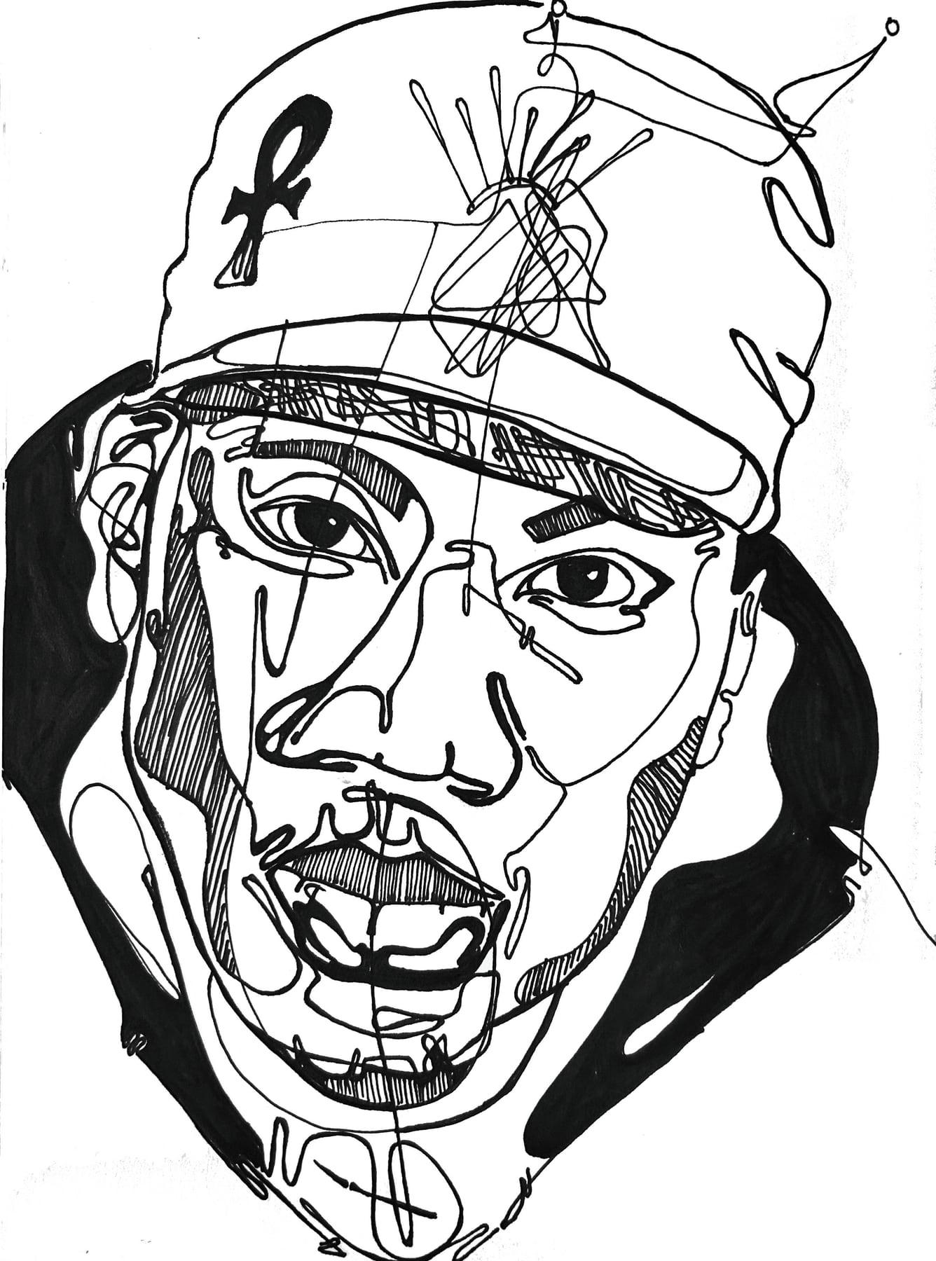 Ink sigil portrait of KRS-One
