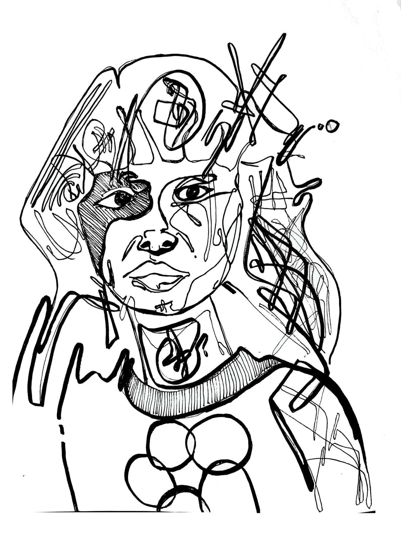 Ink sigil portrait of Lady Pink