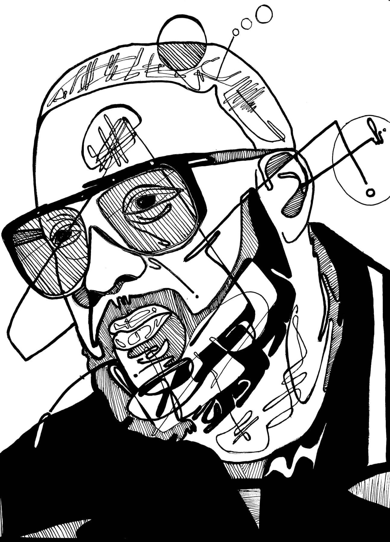 Ink sigil portrait of Madlib