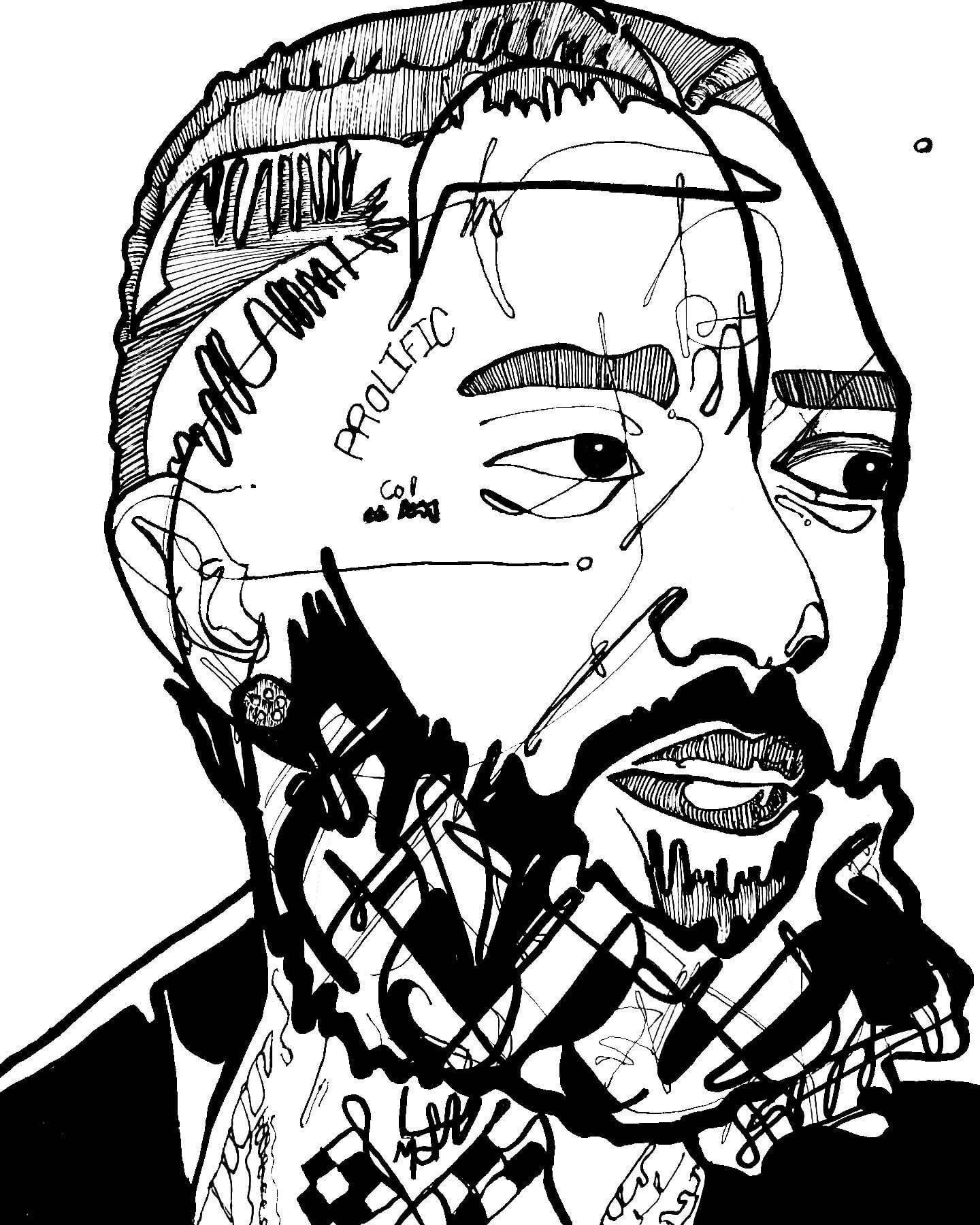 Ink sigil portrait of Nipsey Hussle