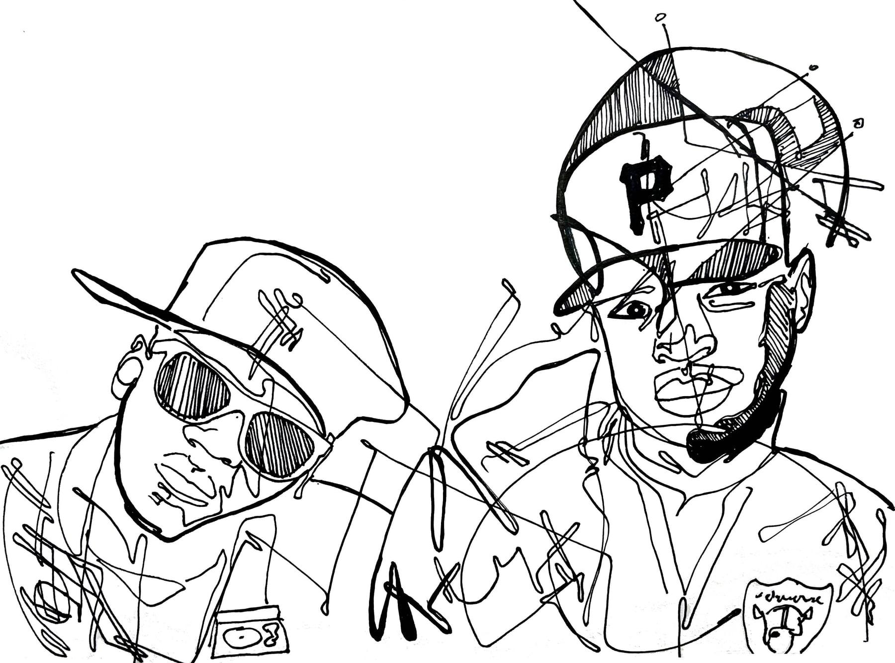 Ink sigil portrait of Public Enemy