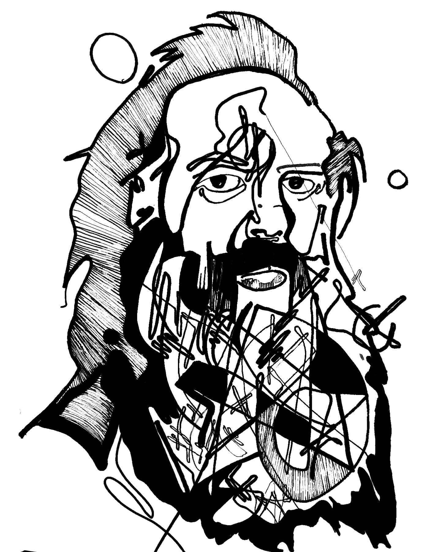 Ink sigil portrait of Rick Rubin