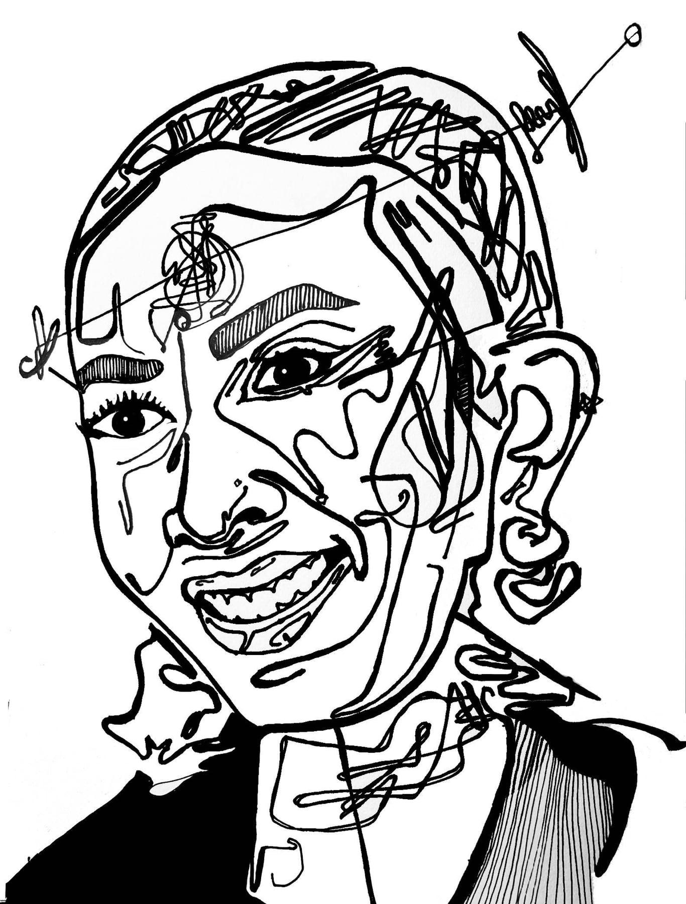 Ink sigil portrait of Sole